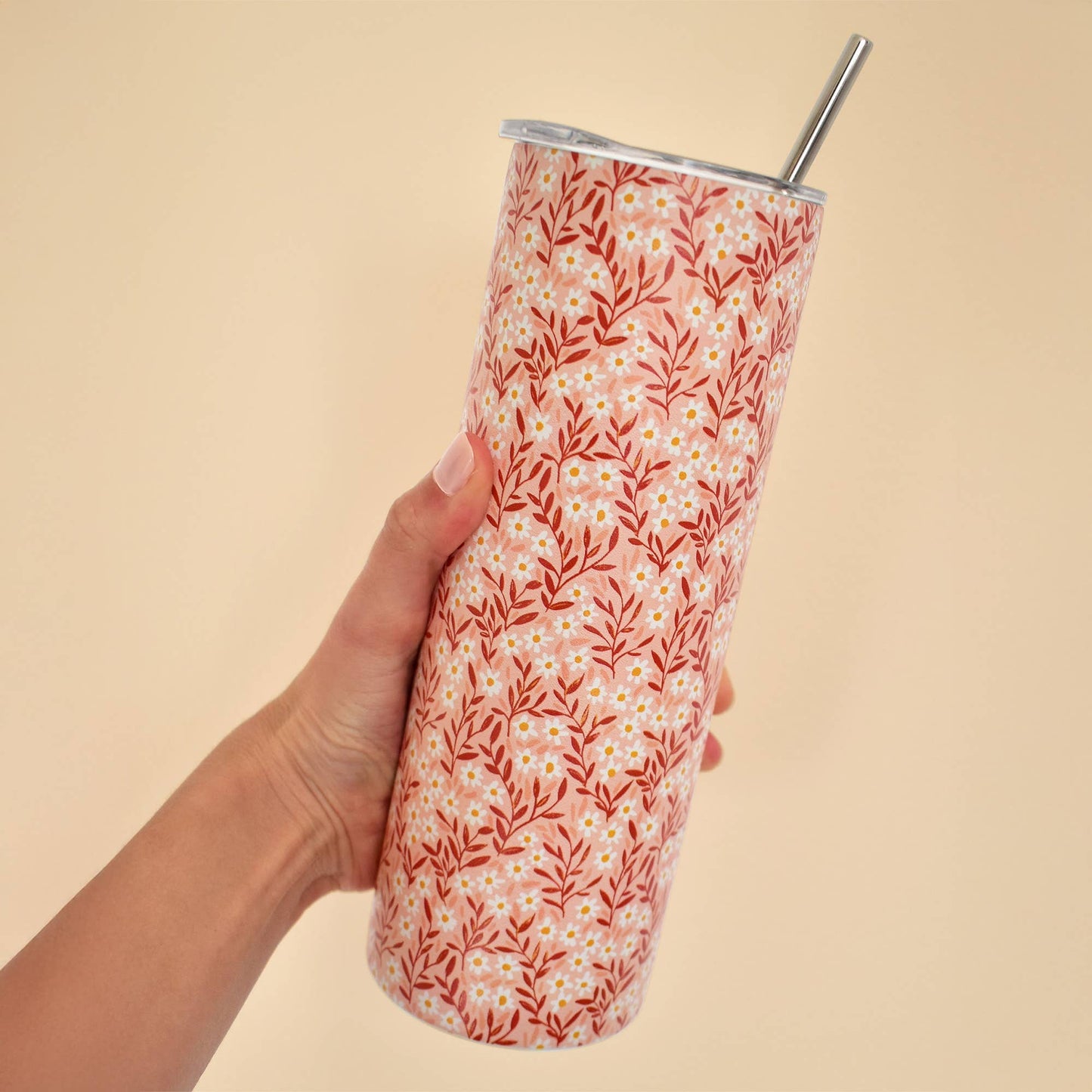 1canoe2 | One Canoe Two Paper Co. - Pink Daisy 20oz Stainless Steel Skinny Tumbler