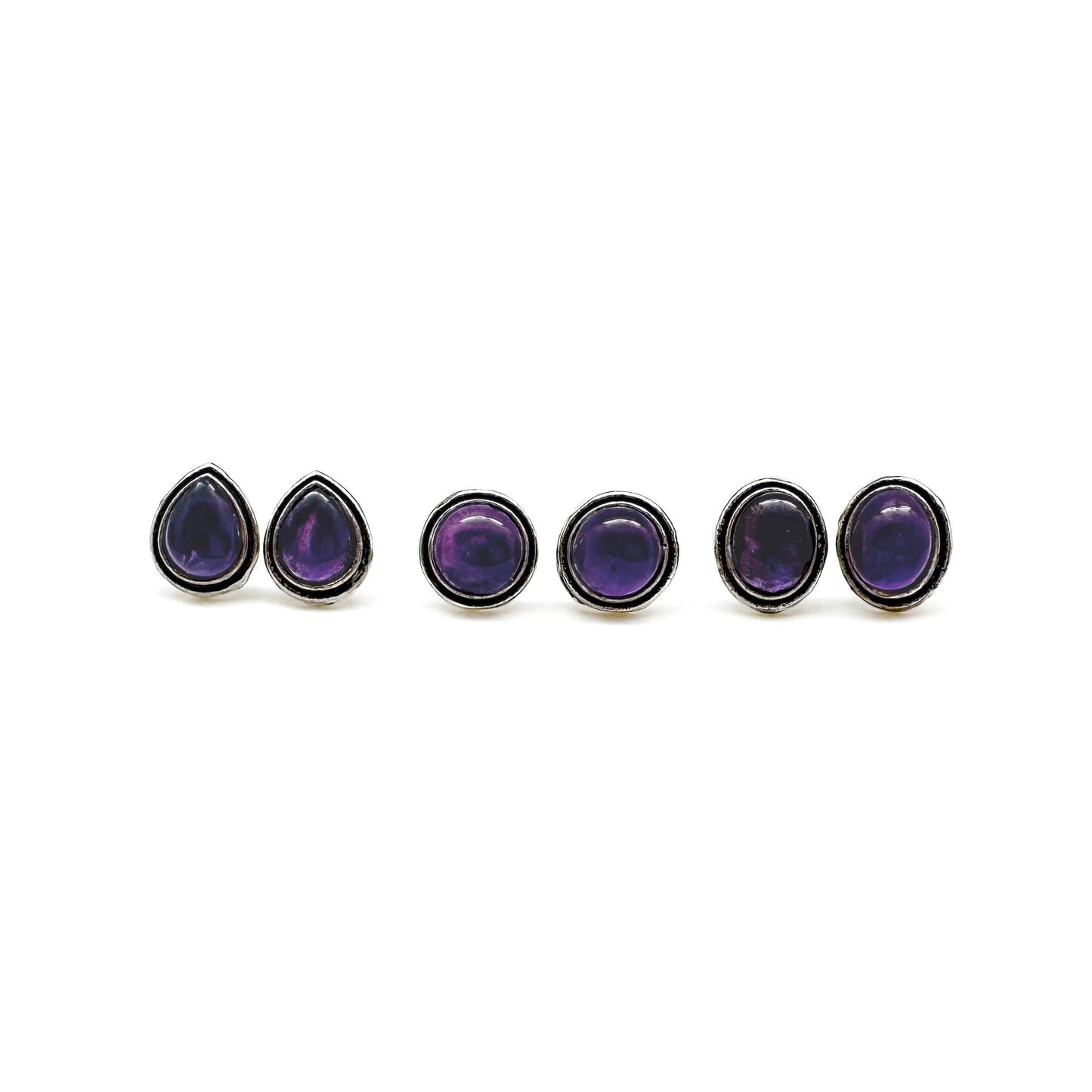 Anju Jewelry - Kashi Semiprecious Stone Post Earrings - Amethyst