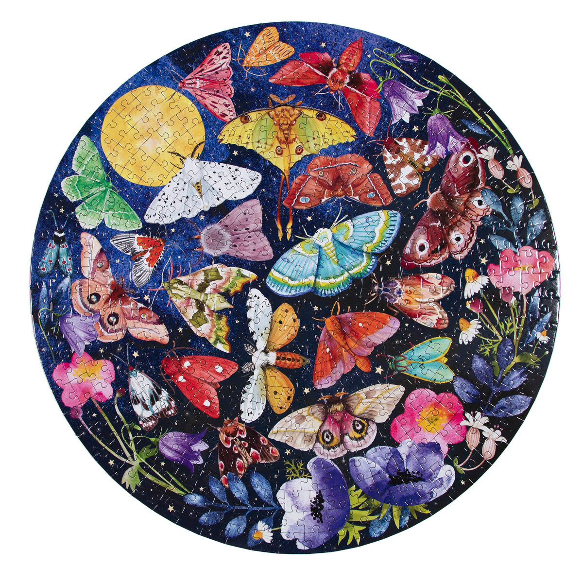 eeBoo - Moths 500 Piece Round Puzzle