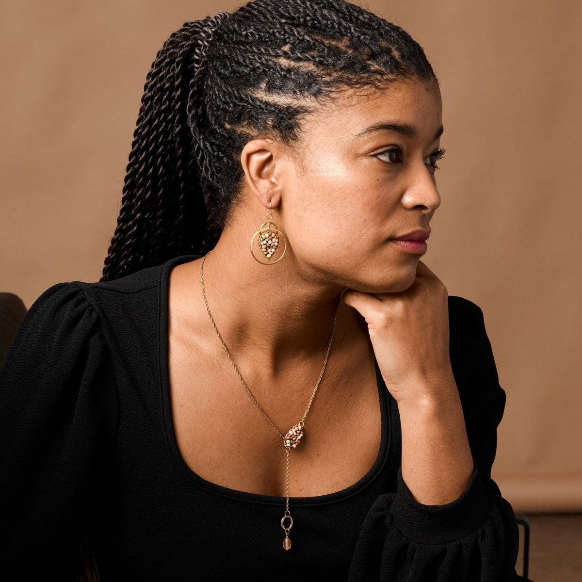 Ten Thousand Villages - Duniya Embroidered Bead Drop Earrings