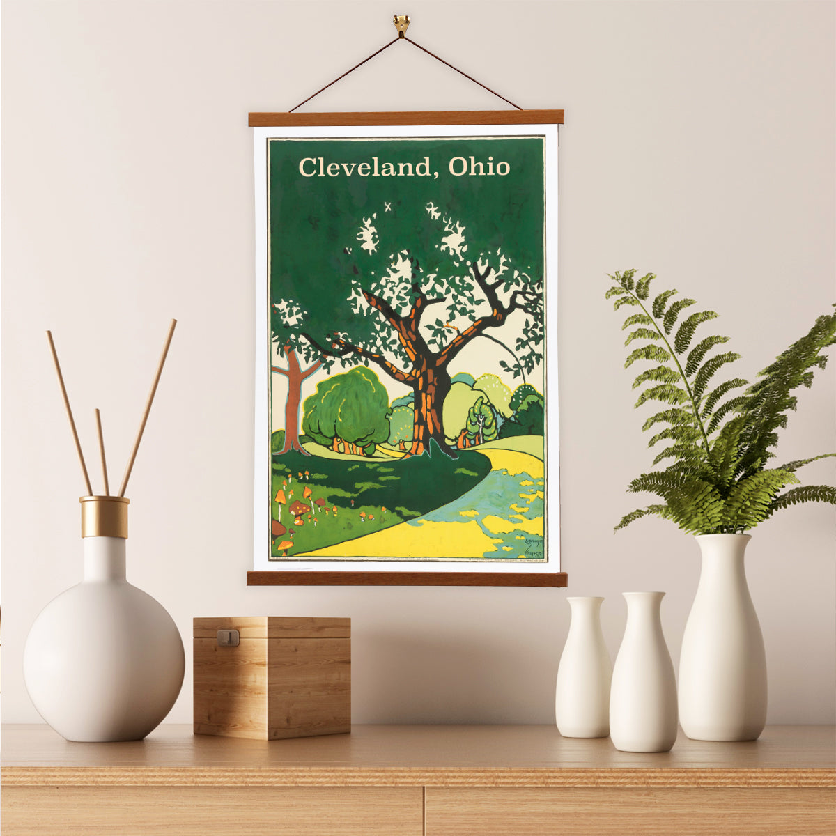 Cleveland Tree By Vintage Banners