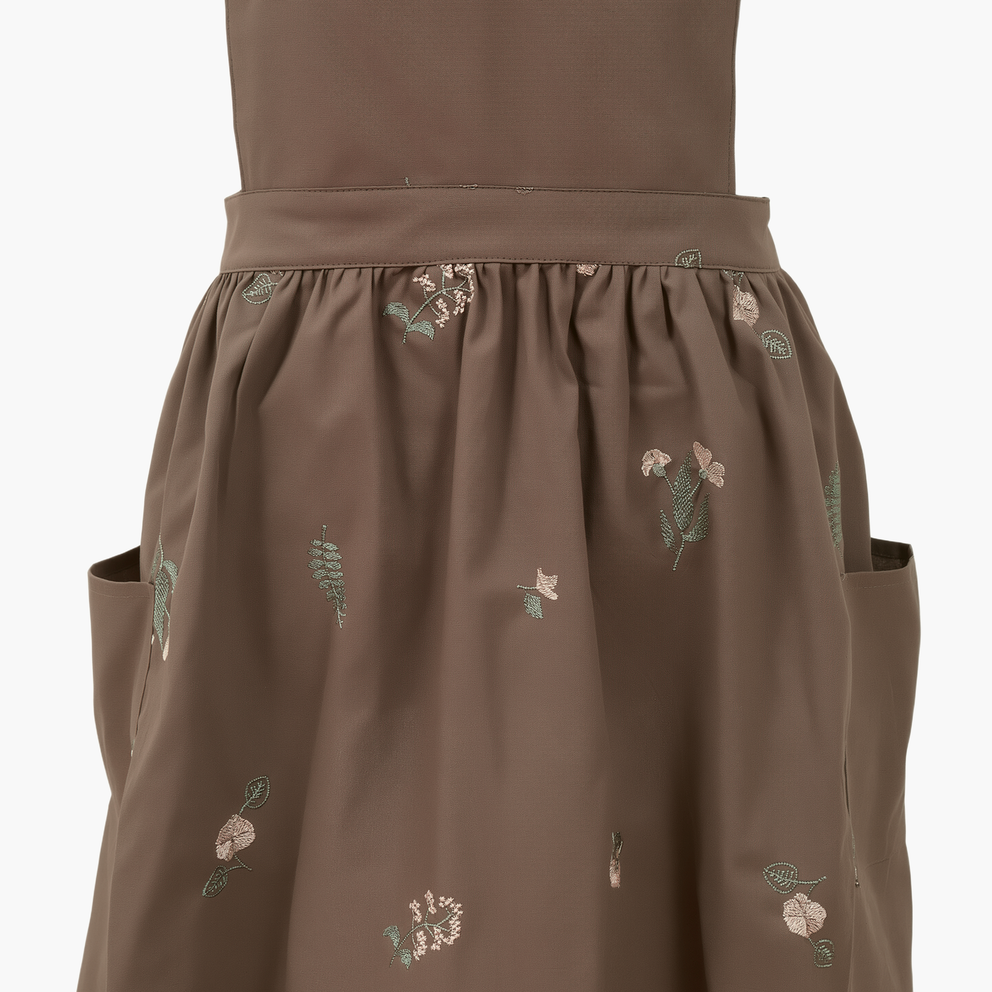 Vintage Cotton Apron with Puffed Shoulder Straps – Grey Floral