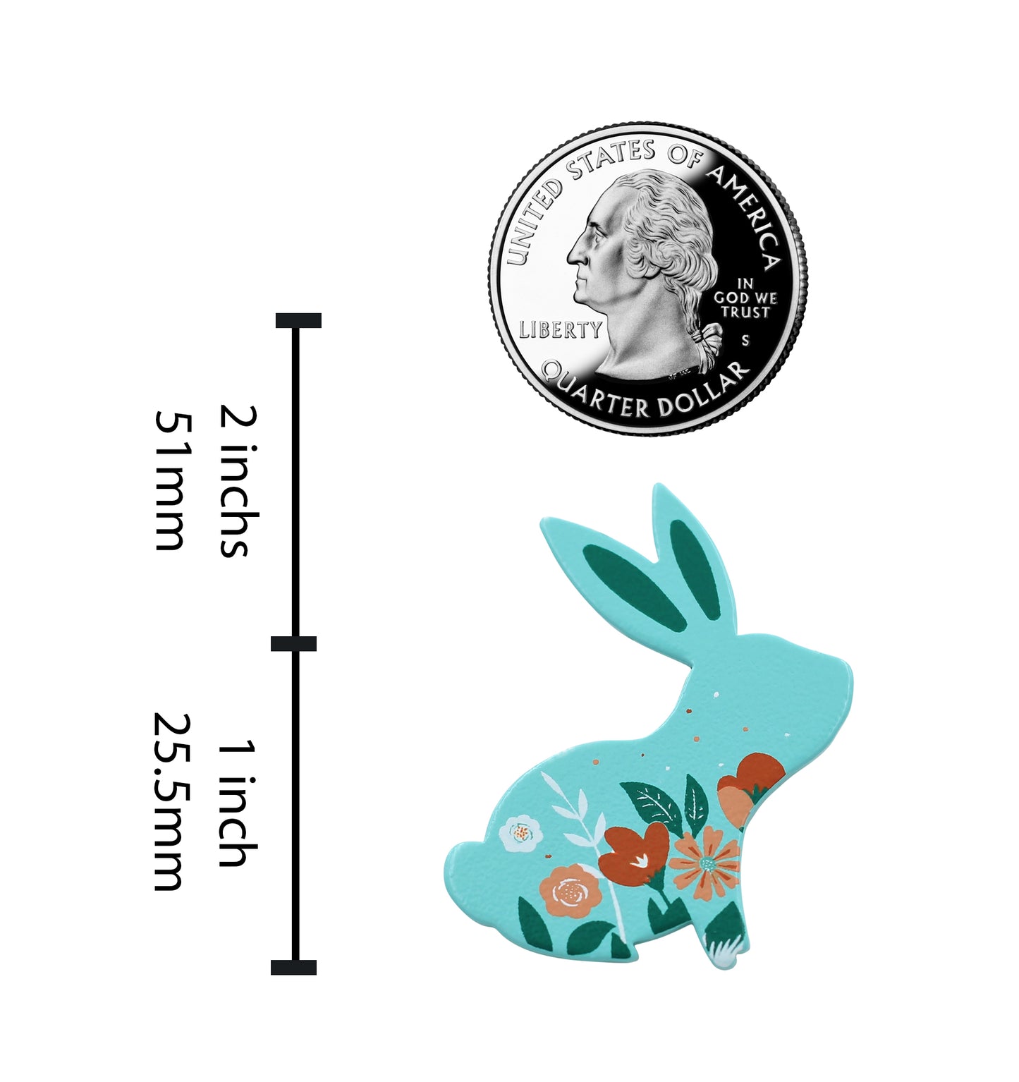 Spring Bunny with Flowers Enamel Pin Floral Rabbit Lapel Pin