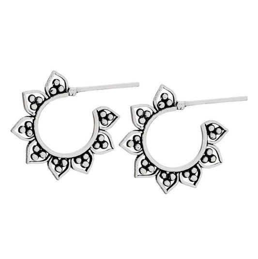 Tiger Mountain Jewelry - Palmetto Sterling Silver Hoop Earrings