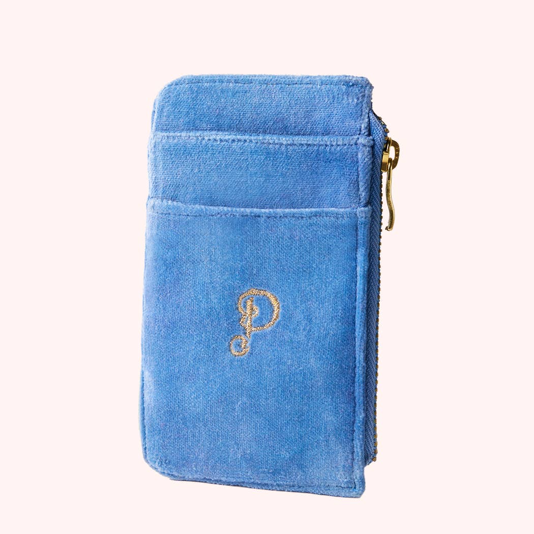 Powder Design inc - US - Velvet Card Holder - Seafaring Crab - Cornflower