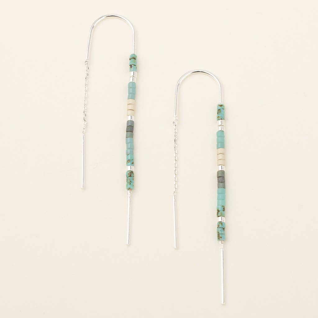 Scout Curated Wears - Chromacolor Miyuki Thread Earring - Turquoise Multi/Silver