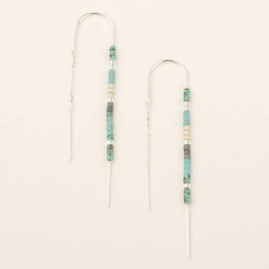 Scout Curated Wears - Chromacolor Miyuki Thread Earring - Turquoise Multi/Silver