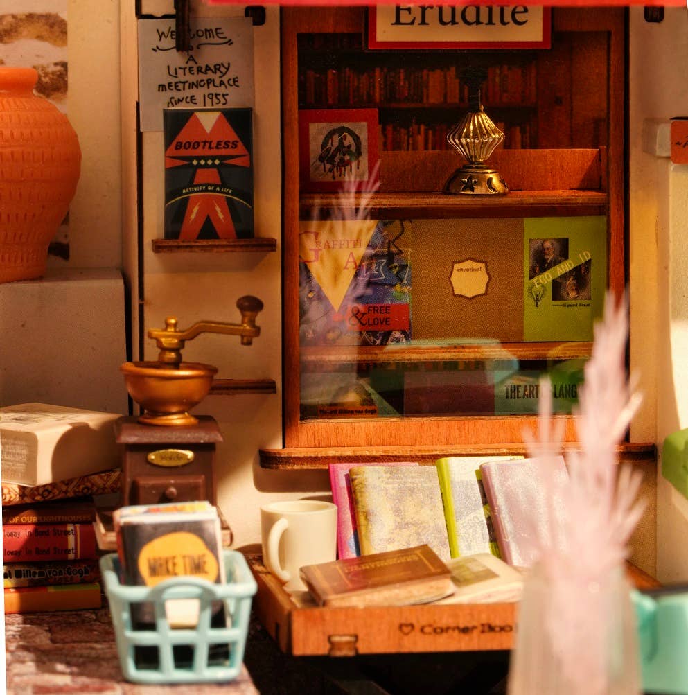 Robotime - DG164 Corner Bookstore Rolife DIY Miniature House Kit