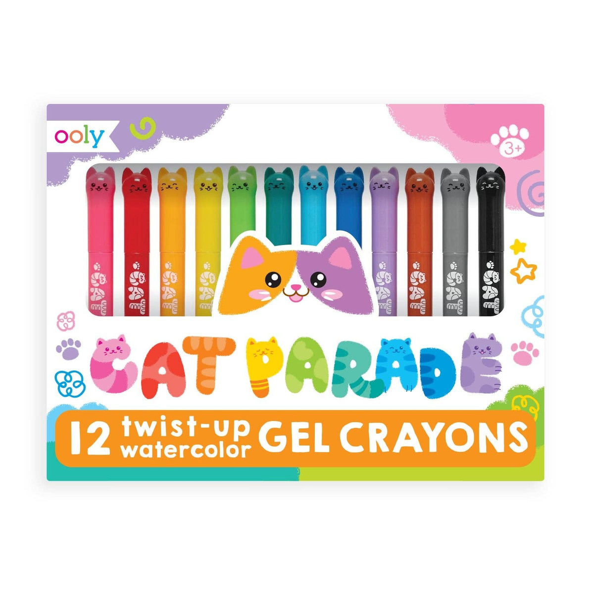 OOLY - Cat Parade Twist-Up Watercolor Gel Crayons - Set of 12