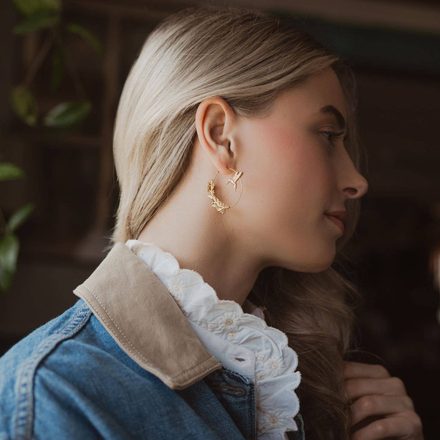 Scout Curated Wears - Refined Icon Earring - Hummingbird Hoop/Silver