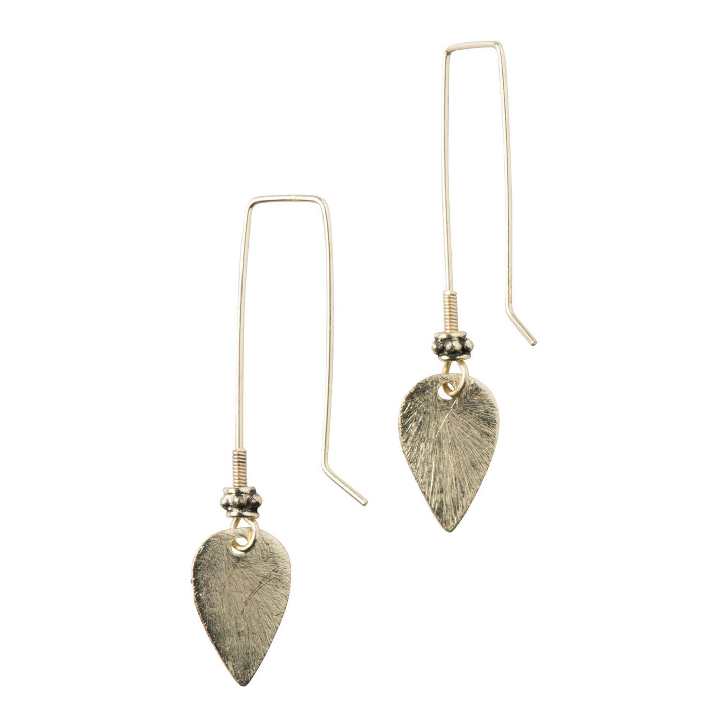 Ten Thousand Villages - Brass Leaf Earrings