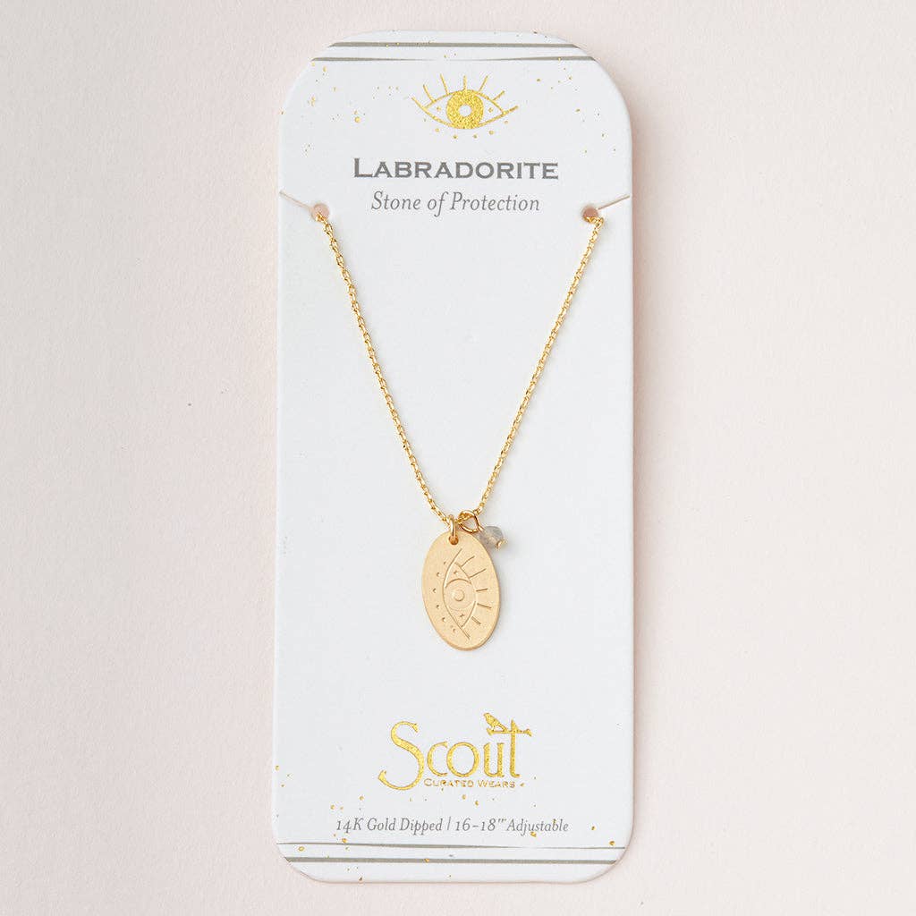 Scout Curated Wears - Stone Intention Charm Necklace - Labradorite/Gold