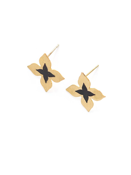 Fair Anita - Wildflower Stud Earrings - Brass