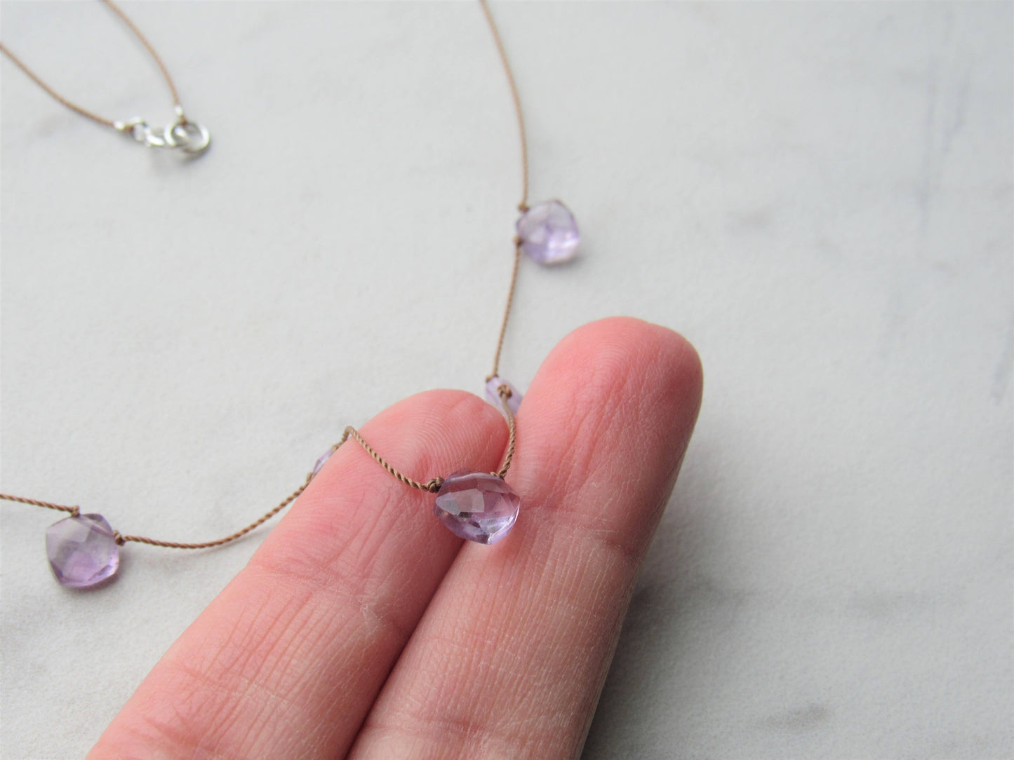 Soulsilk - Amethyst 5 Stone Necklace- Peace