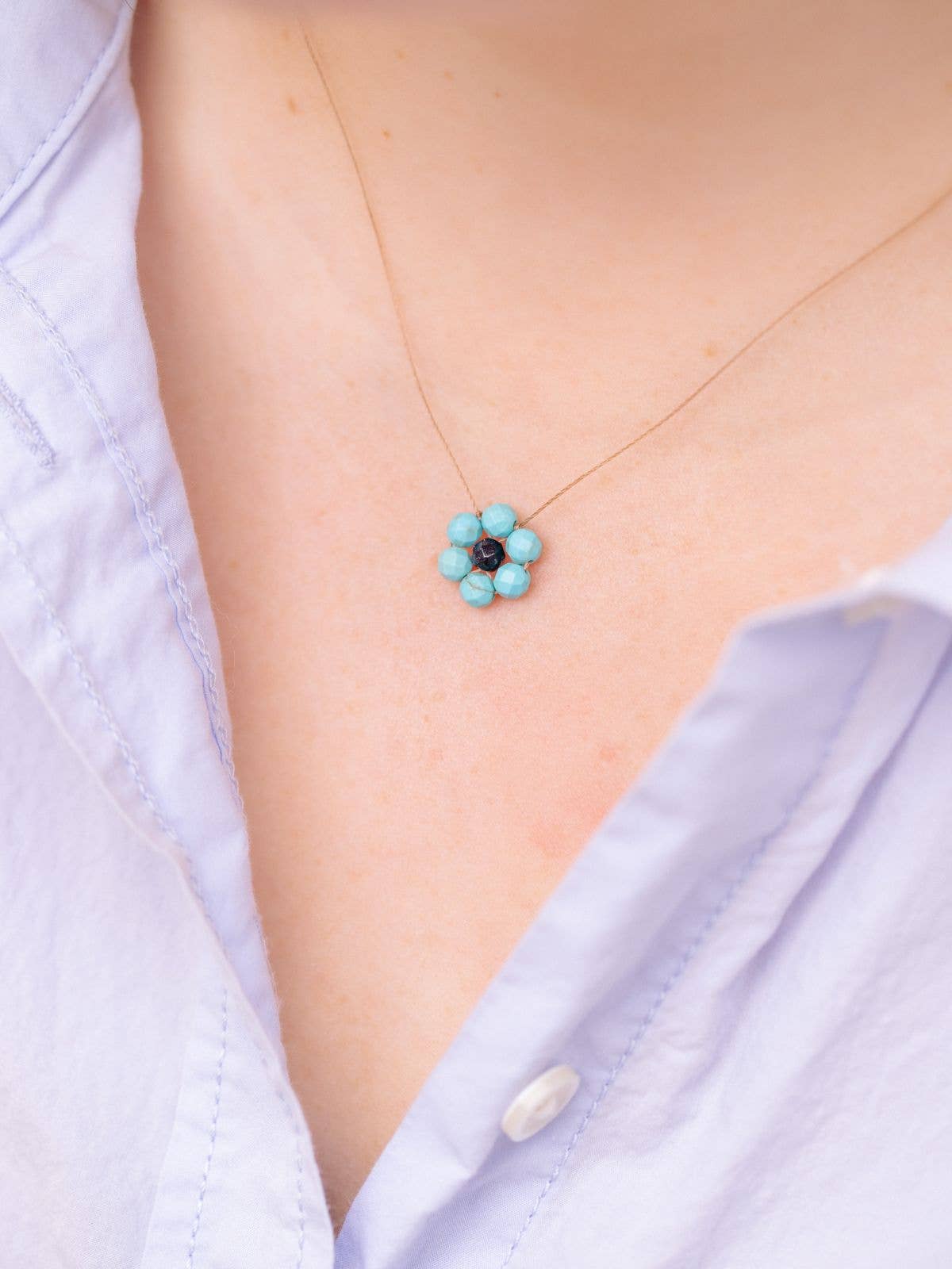 SoulKu - *LTE Howlite and Blue Goldstone Flower