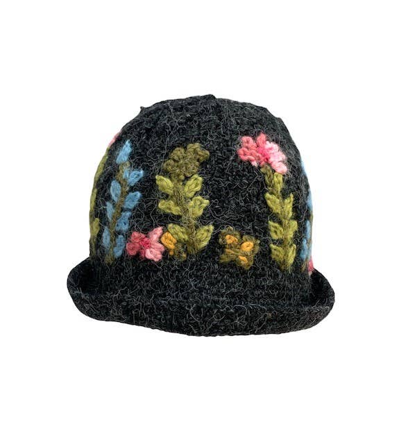 Peruvian Trading Company - AA81-B Hand knit Floral Bucket Hat