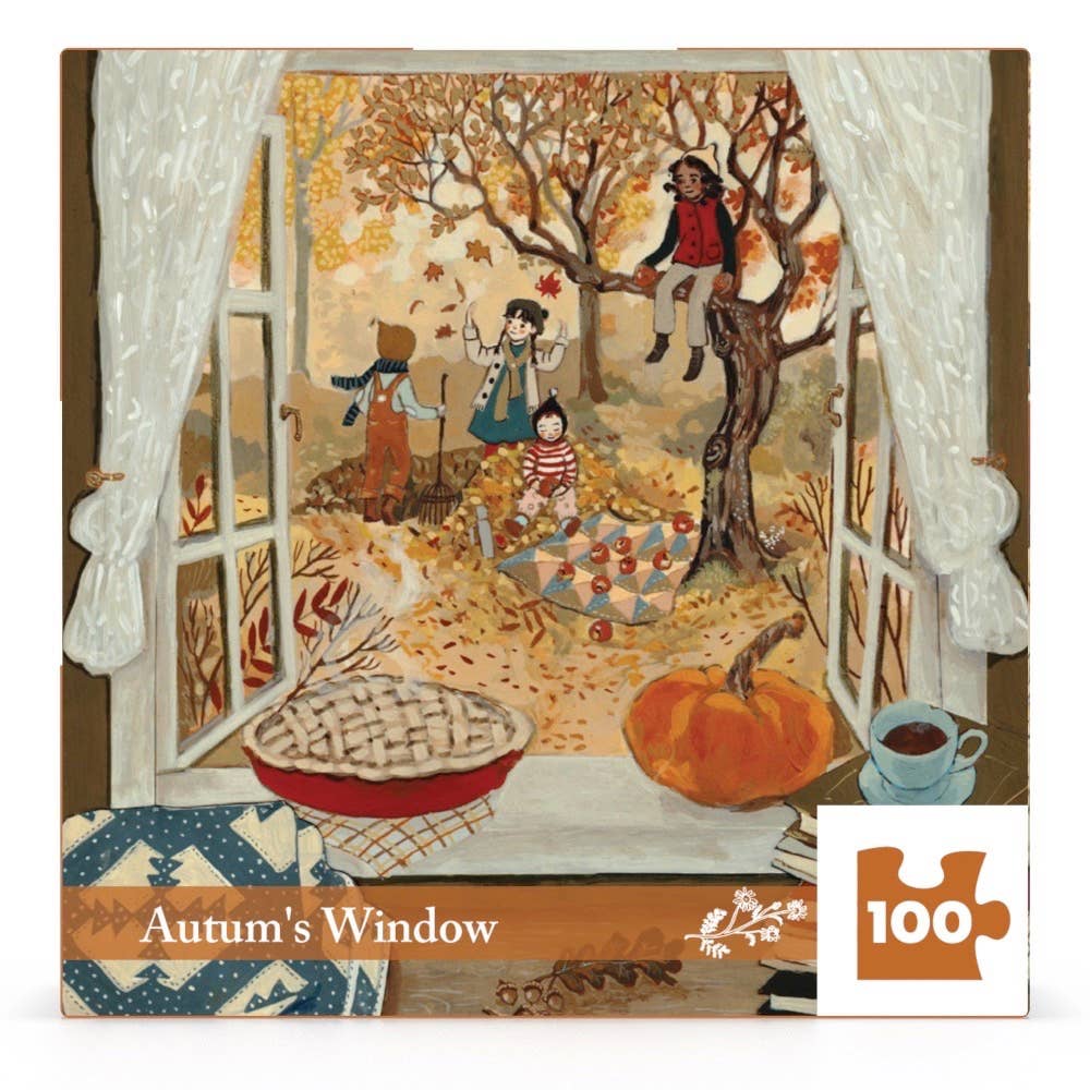 New York Puzzle Company - Autumn's Window Mini - 100 Piece Mini Puzzle