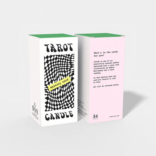 54 Celsius - Tarot Mystery Card Candle - 6" Tall & 60 Hr Burn, Surprise