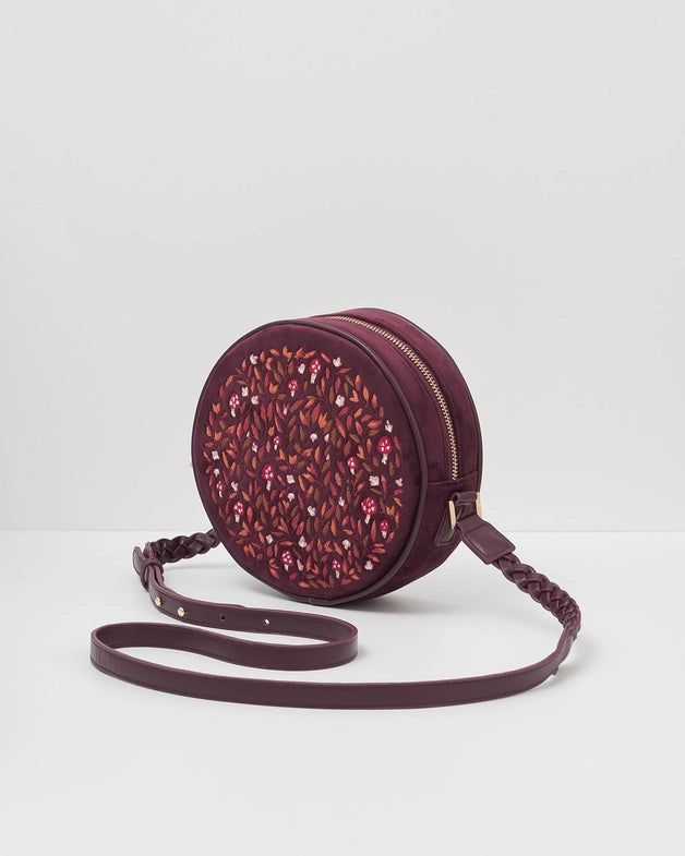 Magical Mushroom Embroidered Circle Purse