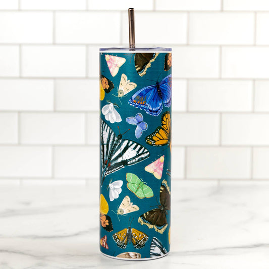 1canoe2 | One Canoe Two Paper Co. - Flutter Friend Butterfly 20oz Stainless Steel Skinny Tumbler