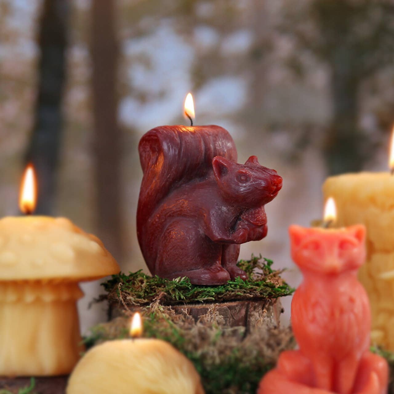Big Dipper Wax Works - Squirrel Candle – 100% Pure Beeswax – Hand-Sculpted