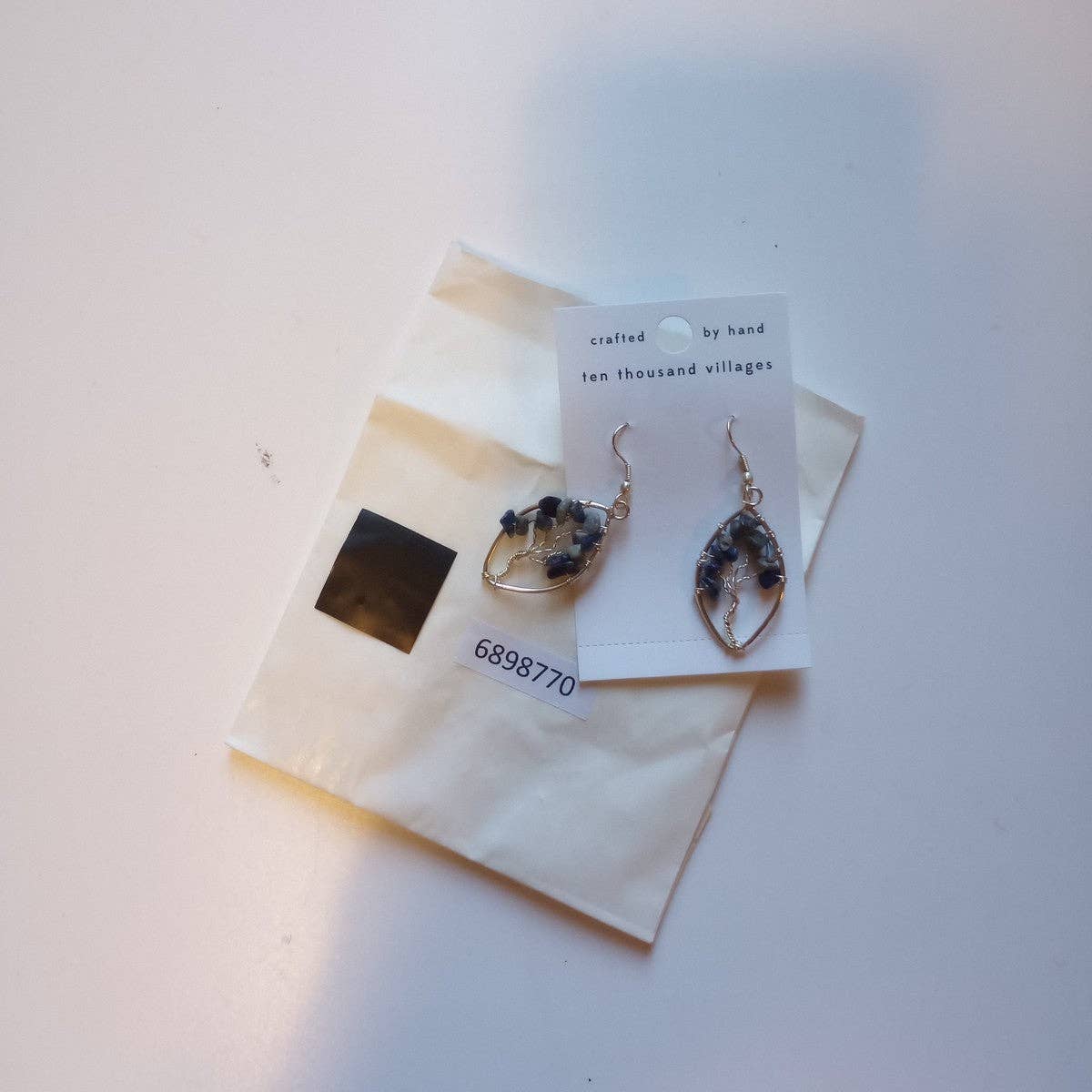 Ten Thousand Villages - Lapis Tree Drop Earrings
