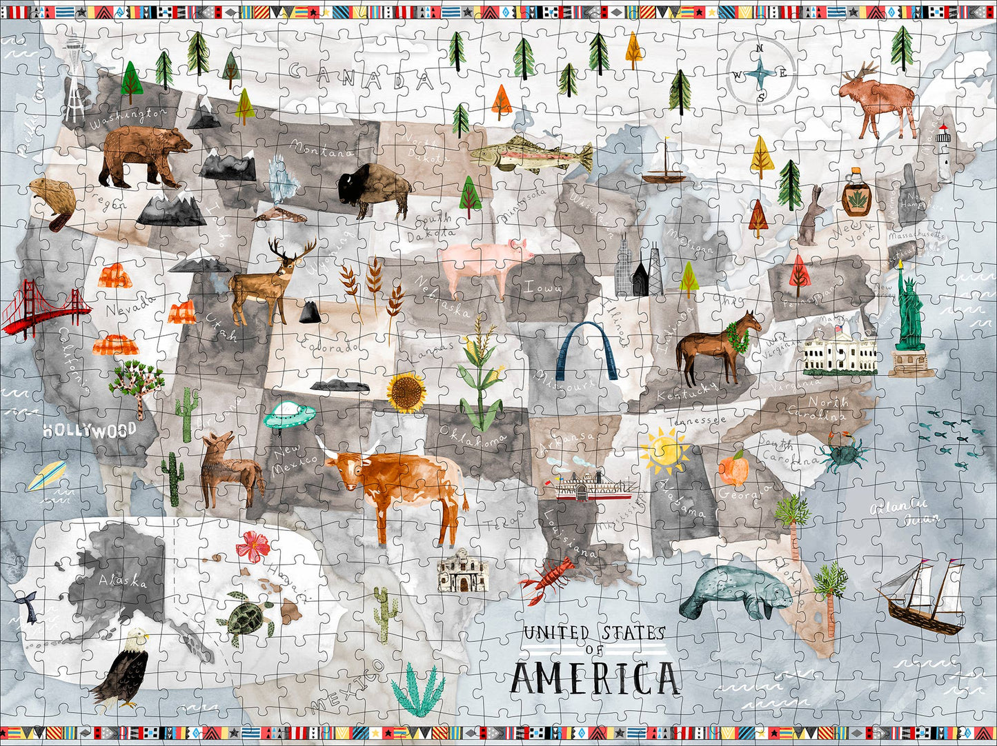 Watercolor USA Map by Katie Vernon Puzzle (RTS)