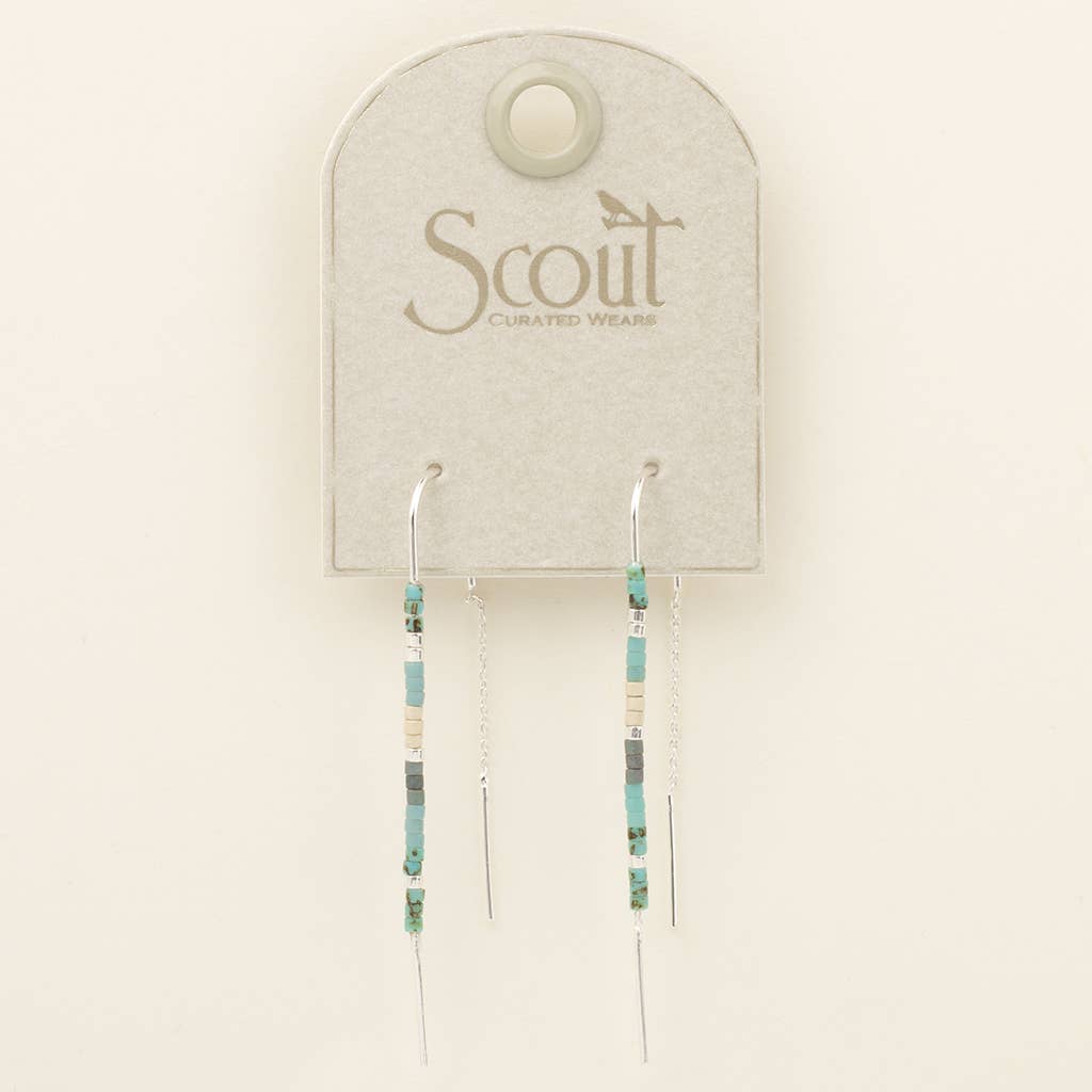 Scout Curated Wears - Chromacolor Miyuki Thread Earring - Turquoise Multi/Silver