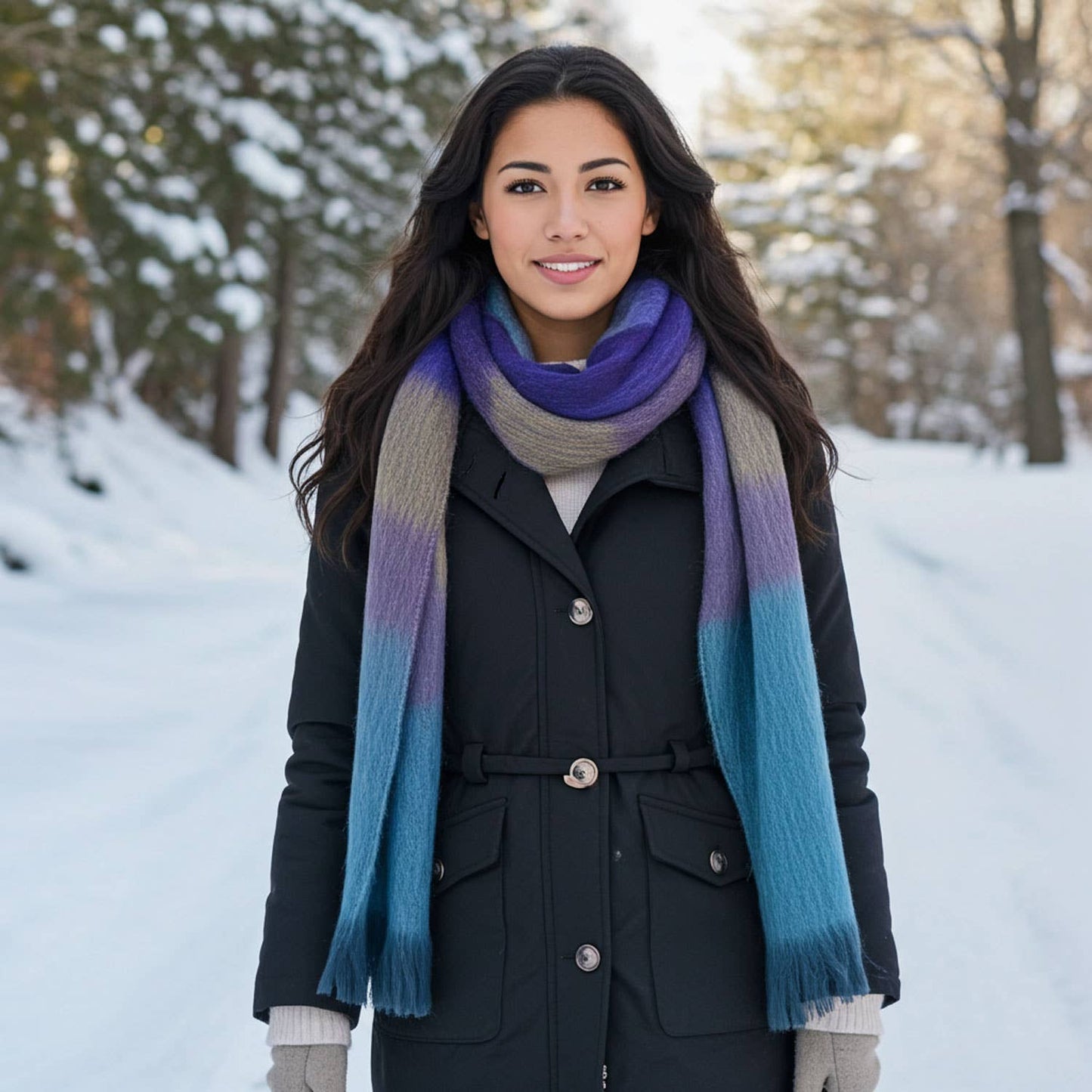 Shupaca Alpaca - Alpaca Plaid Scarf - Nightfall