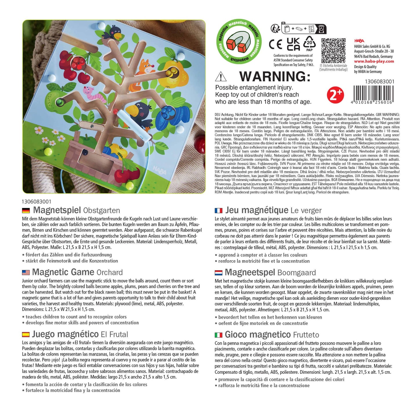 HABA USA - Orchard Maze Magnetic Sorting Game