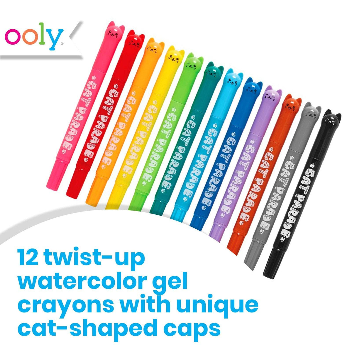 OOLY - Cat Parade Twist-Up Watercolor Gel Crayons - Set of 12