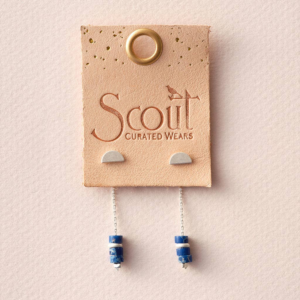 Scout Curated Wears - Stone Meteor Thread/Jacket Earring - African Turquoise/Gold