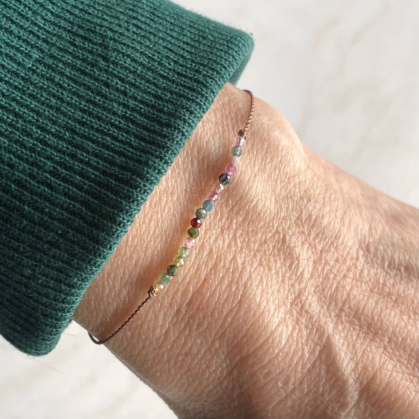 Soulsilk - Watermelon Tourmaline Bracelet- Protection