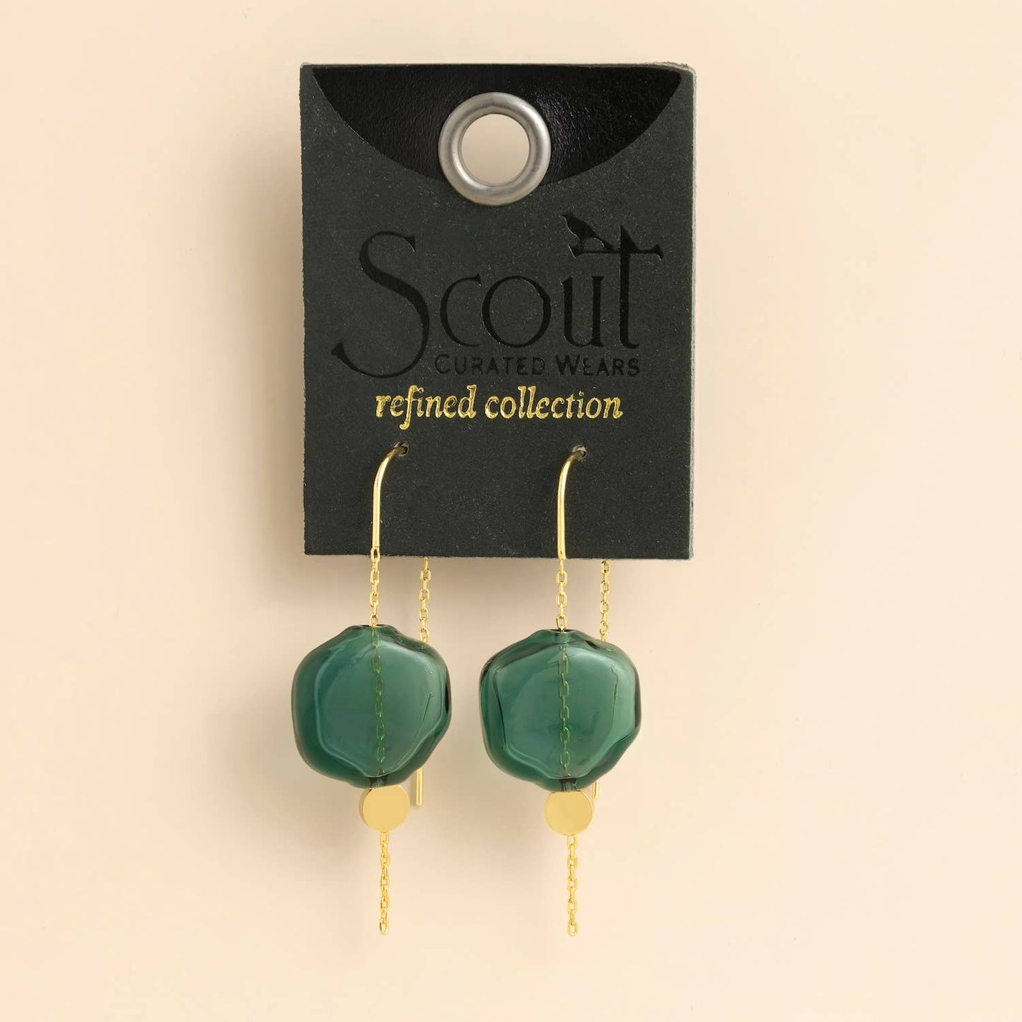Scout Curated Wears - Refined Glass Organic Threader - Teal/Gold