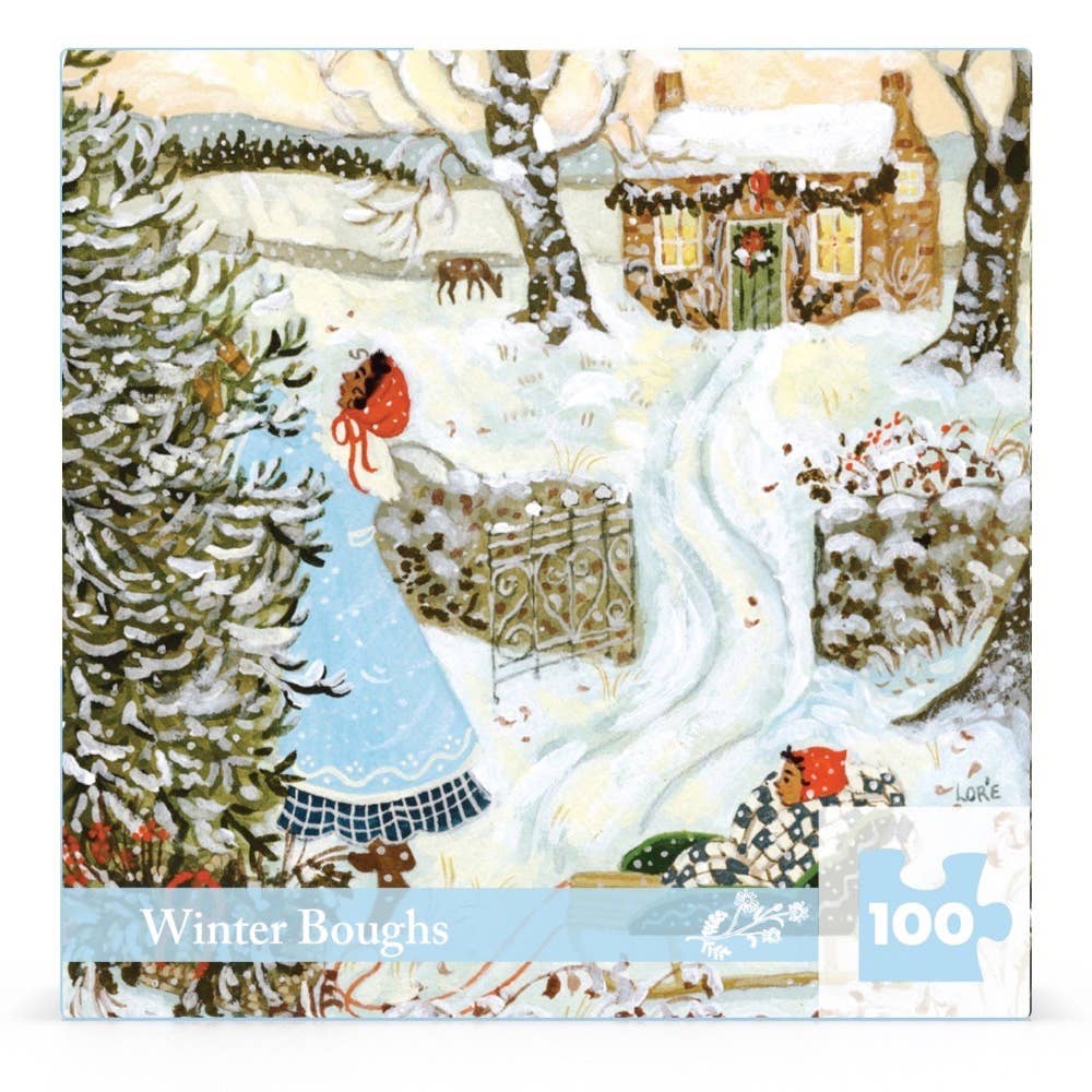 New York Puzzle Company - Winter Boughs Mini - 100 Piece Mini Puzzle