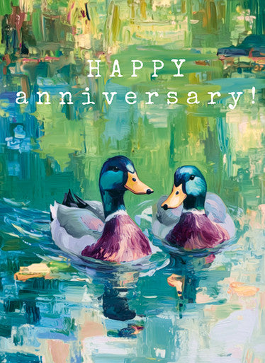 Two Ducks Anniversary Greeting Card