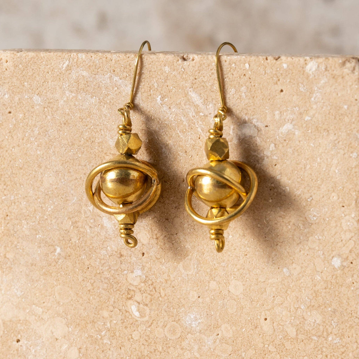 Ten Thousand Villages - Atma Brass Globe Earrings