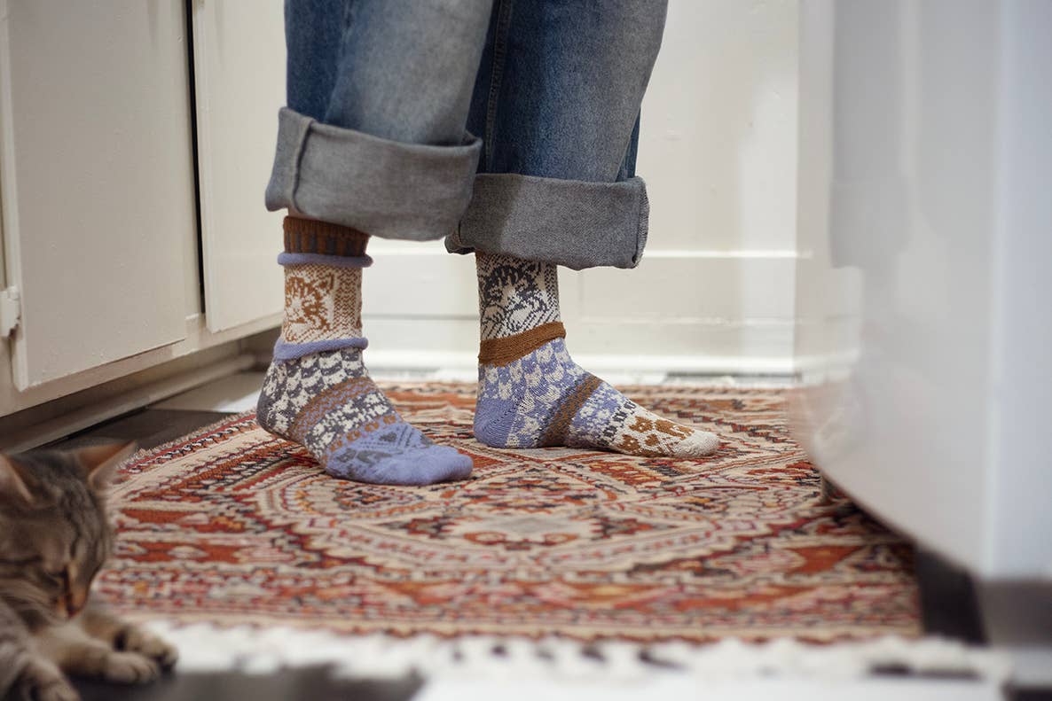 Solmate Socks - Cat Crew Socks USA Made Giveback Socks for Pet Rescue 