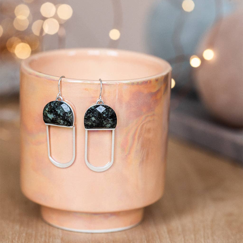 Scout Curated Wears - Modern Stone Chandelier Earring - Labradorite/Gold