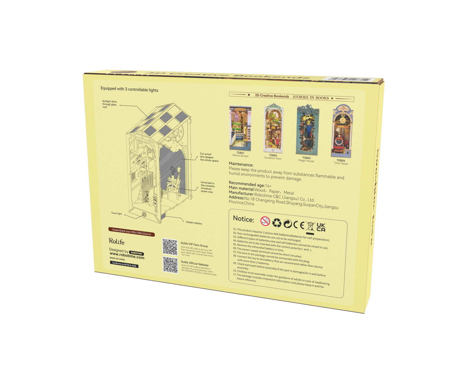 Robotime - TGB02 Rolife Sunshine Town DIY Book Nook Shelf Insert Kit