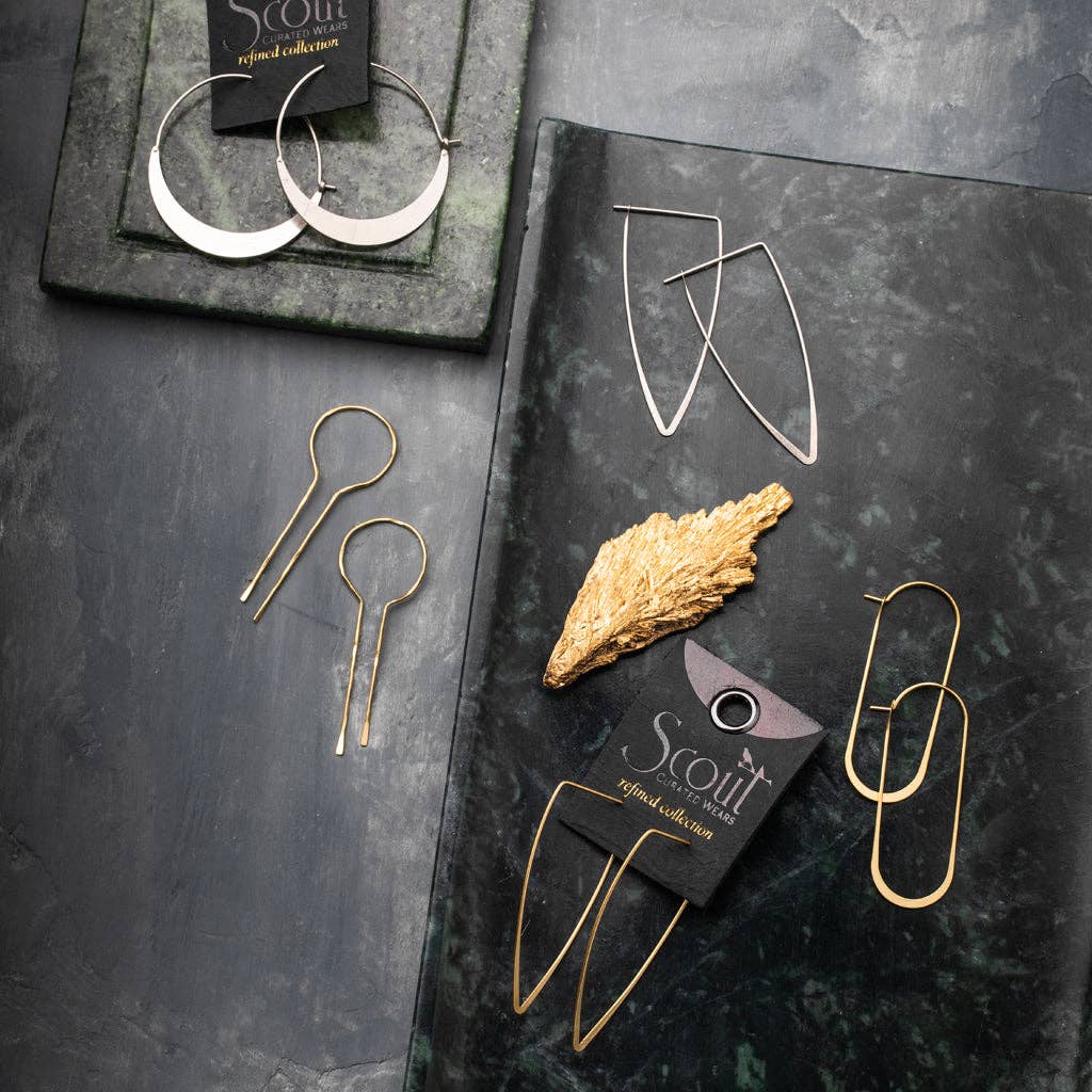 Scout Curated Wears - Refined Earring Collection - Crescent Hoop/Sterling Silver