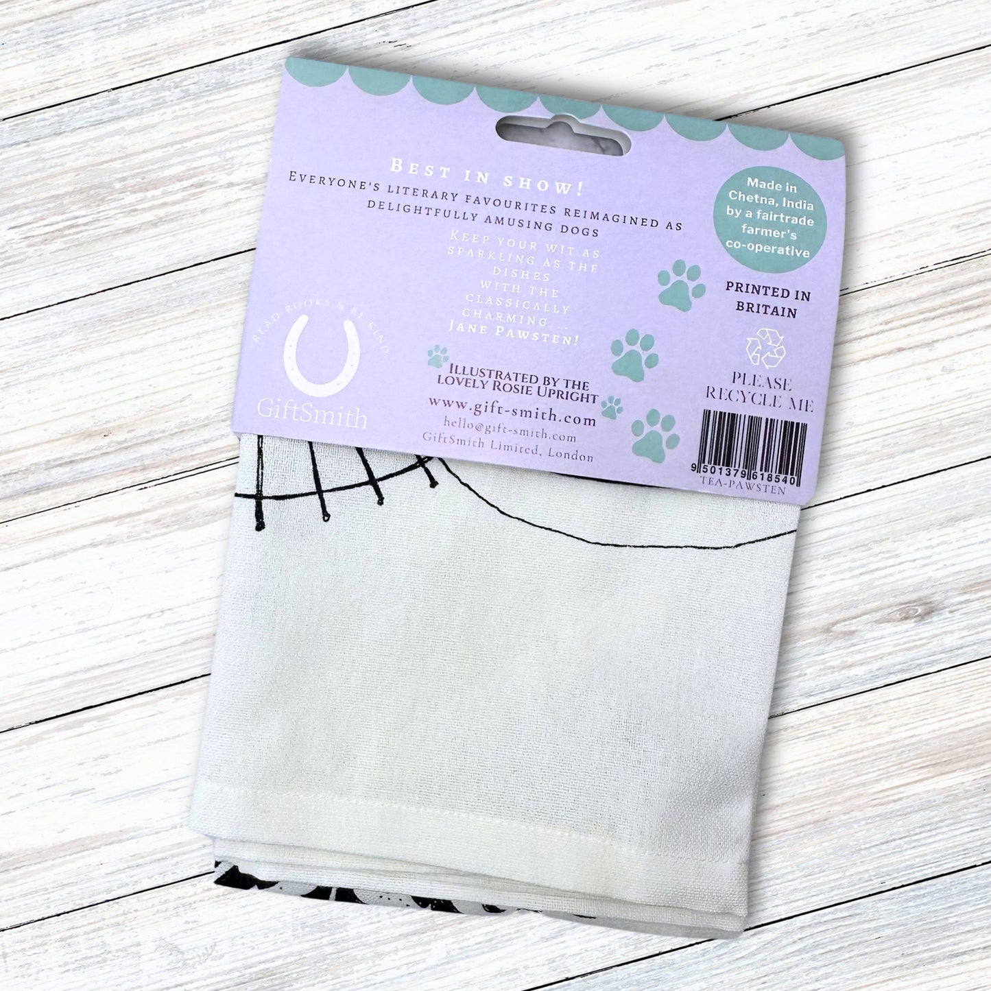 GiftSmith - Jane Pawsten Fairtrade Cotton Literary Tea Towel Dish Cloth