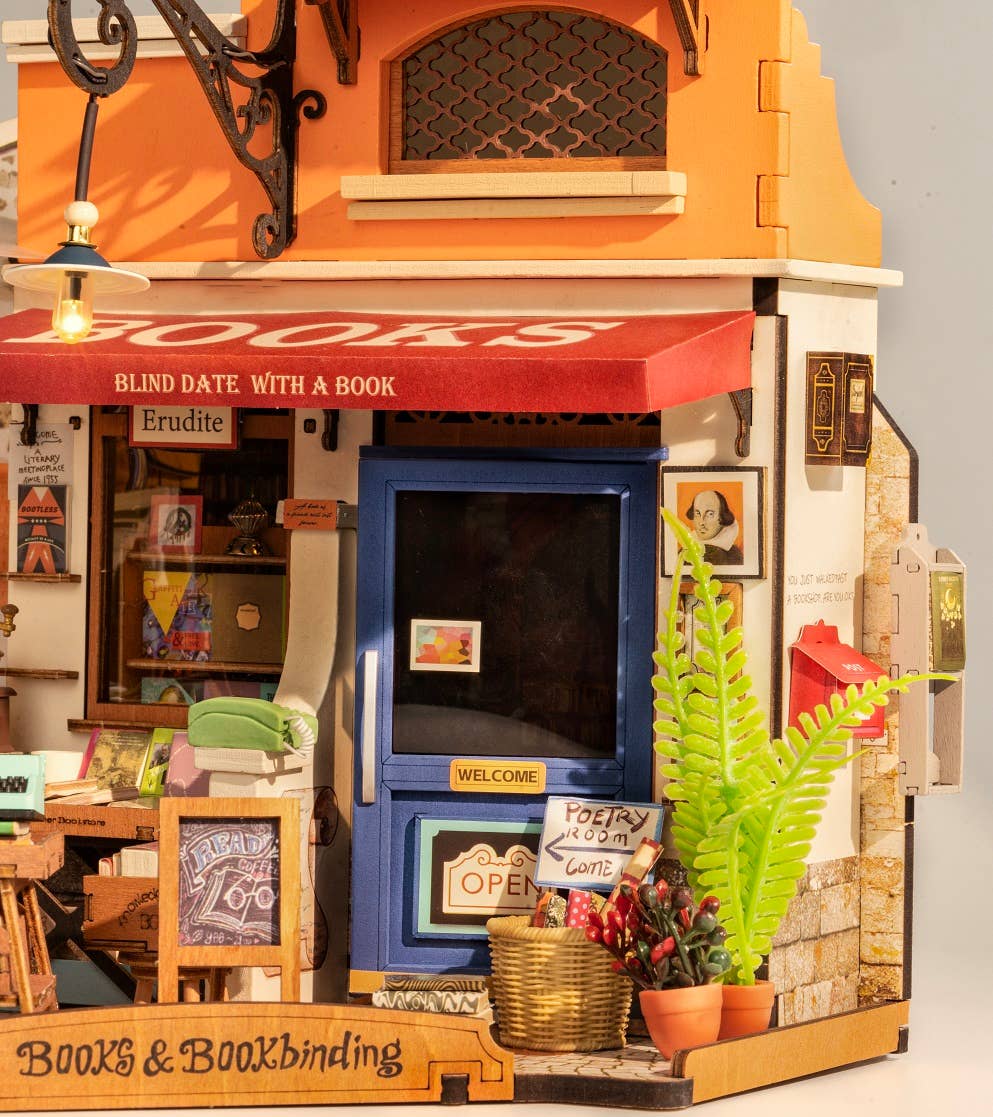 Robotime - DG164 Corner Bookstore Rolife DIY Miniature House Kit