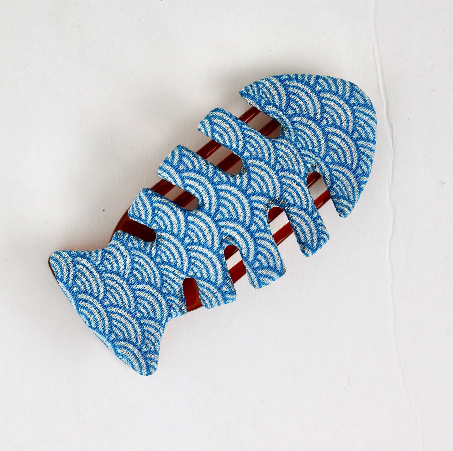 Kimono Clips - 309W/blue Fishbones in coastal blue and white Wifi