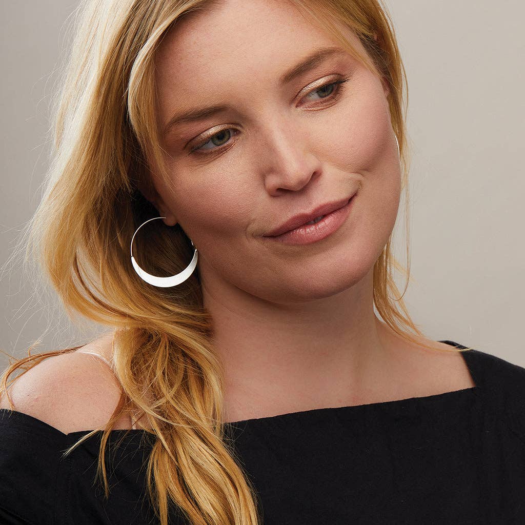 Scout Curated Wears - Refined Earring Collection - Crescent Hoop/Sterling Silver