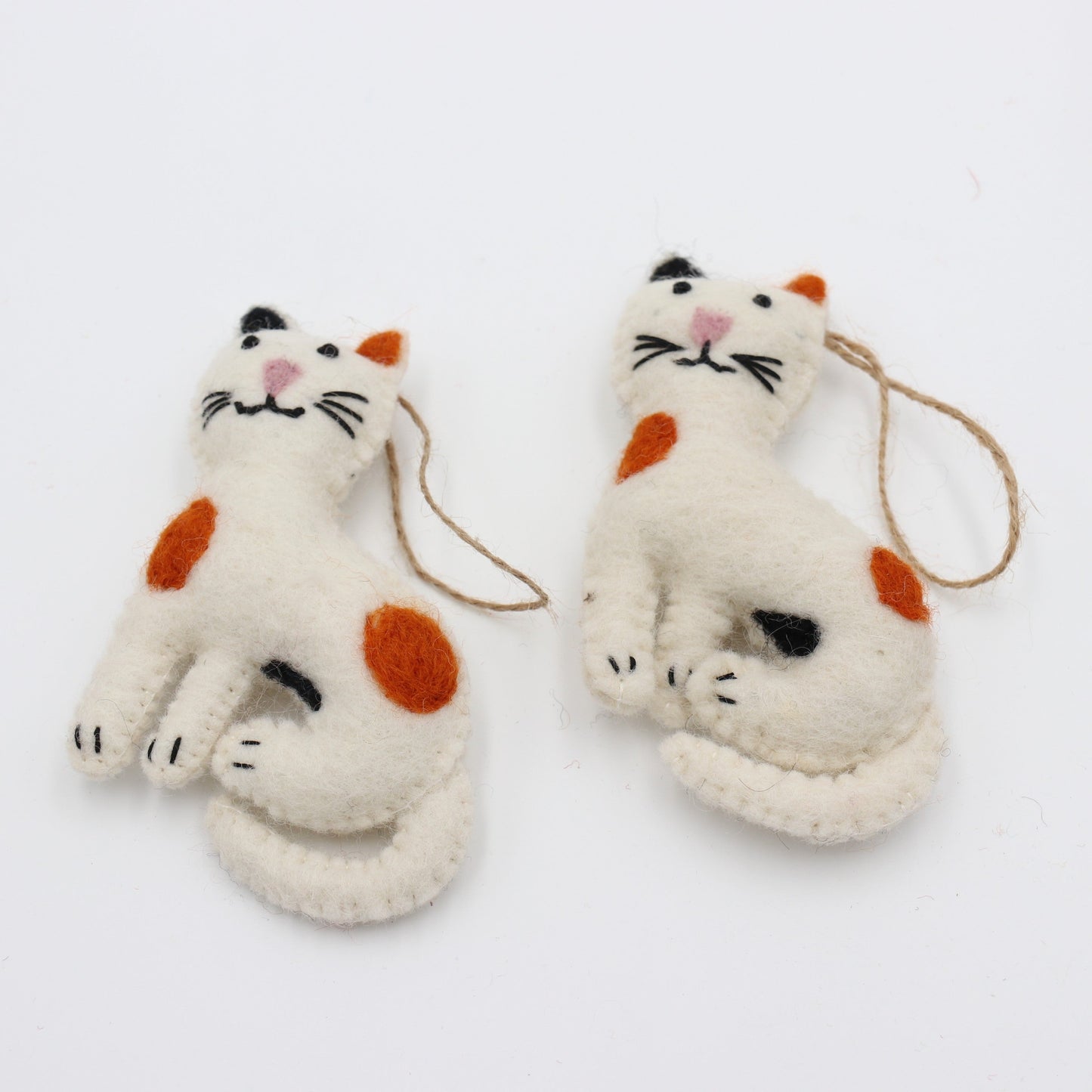 Felt Calico Cat Ornament – Handmade Wool Holiday Decor