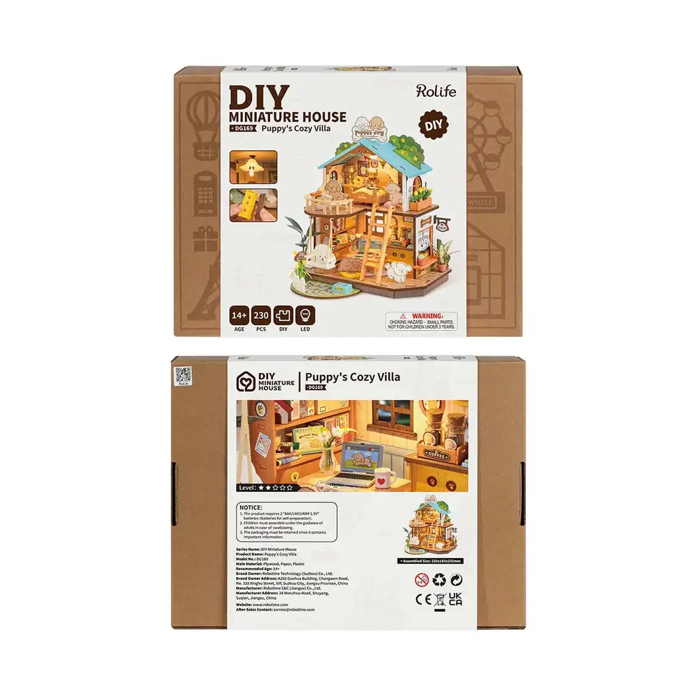 Robotime - DG169 Puppy's Cozy Villa Rolife DIY Miniature House Puzzles