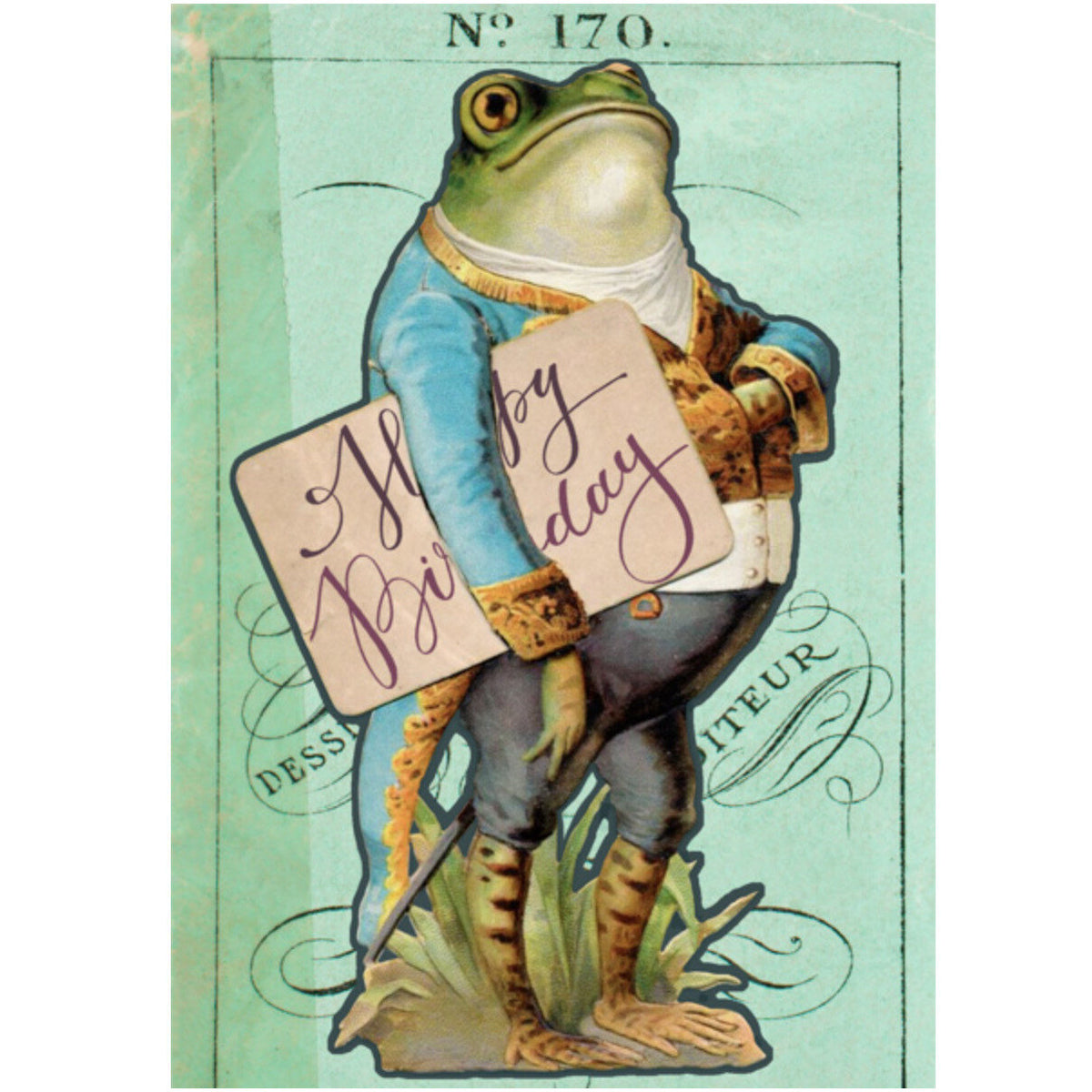 Madame Treacle Mr Frog Birthday Greeting Card