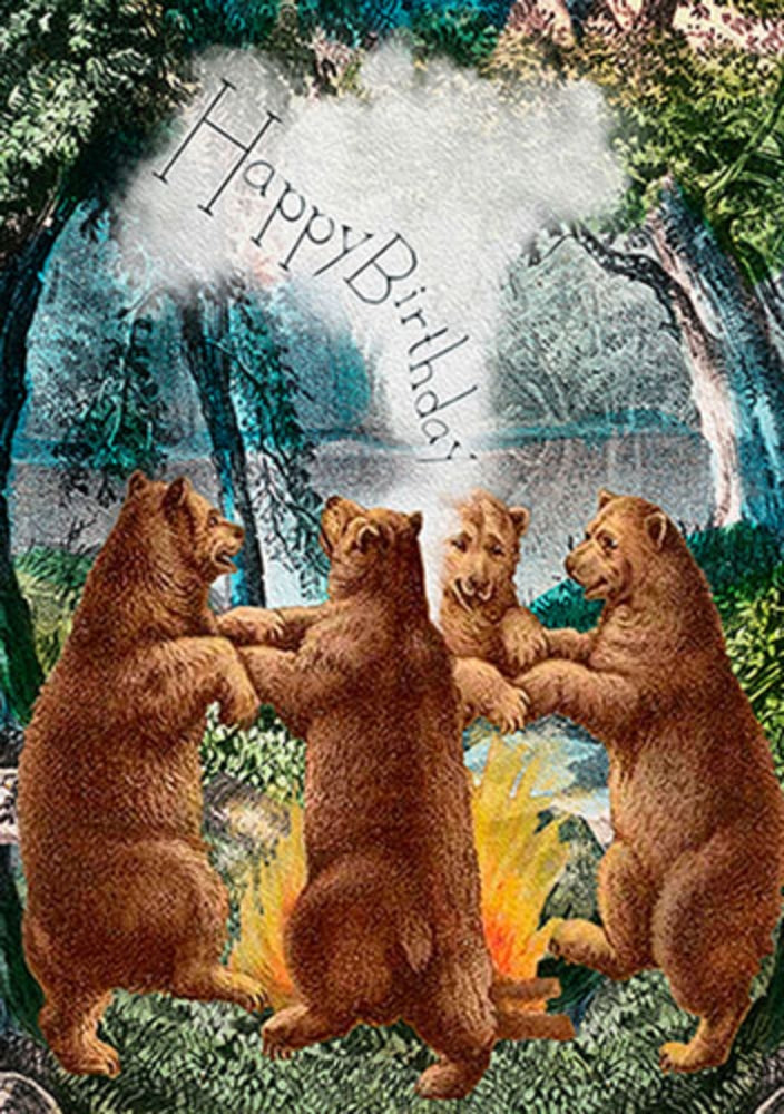 Dancing Bears Birthday Greeting Card