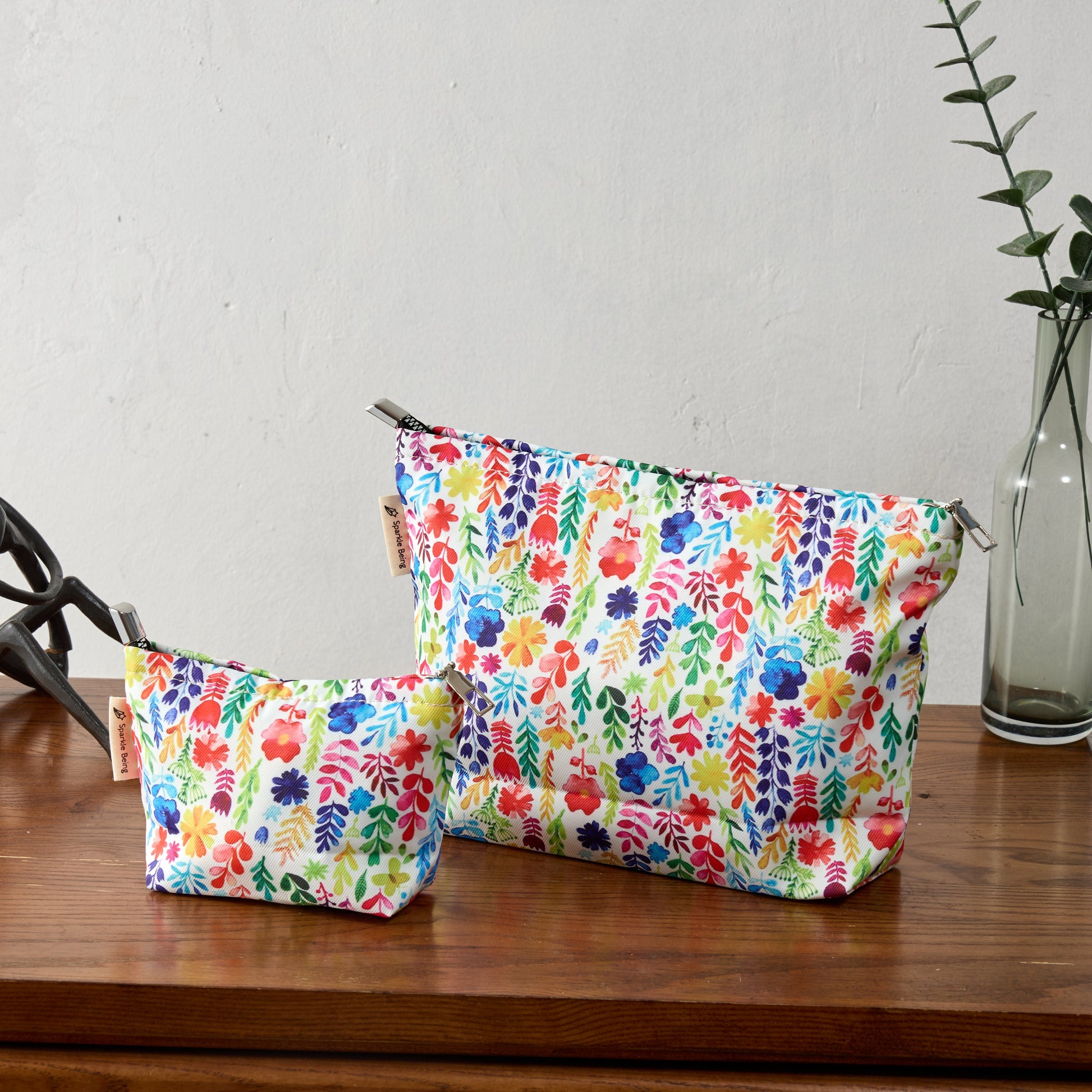 Watercolor Flowers Toiletry Bag